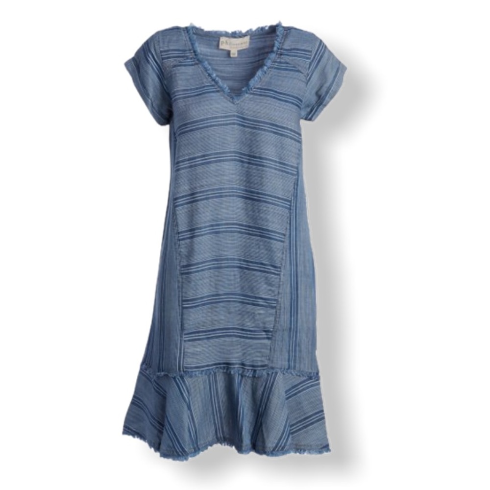 Philosophy Blue Stripe Peplum Dress NWT